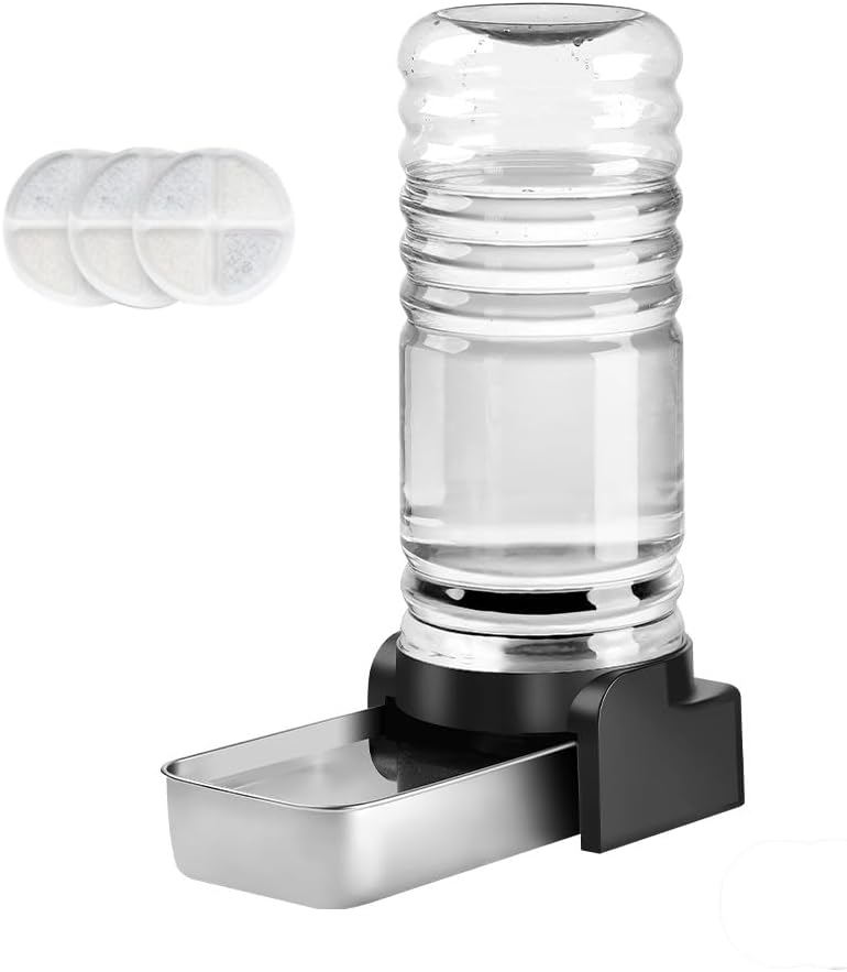 Marchul 1.9 Gallon Dog Water Dispenser, Large Dog Water Bowl Dispenser with Stainless Steel, Automatic Gravity Pet Bowl for Dogs Medium to Large (3 Filters) 7.2L