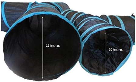Feline Ruff 3 Way Cat Tunnel. Extra Large 12 Inch Diameter and Extra Long. A Big Collapsible Play Toy. Wide Pet Tunnel Tube for Rabbits, Kittens, Large Cats, and Dogs (Animal Print)