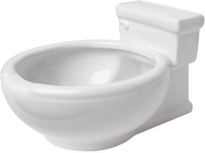 Toilet Shaped Bowl for snacks, pet food dish, cereal, water, ramen - 7 inches