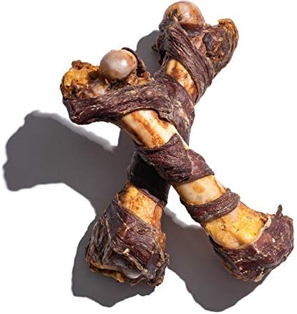 Jack&Pup 10" Pork Femur Bones for Dogs, Bacon Twist Big Bones for Large Dogs, Gourmet Beef Bones for Agressive Chewers, 3 Pack