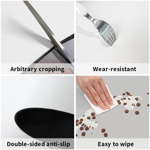 Delicate Floral Dog Food Mat Absorbent Bowl Mats No Stains Quick Dry Waterproof Pet Cat Placemats for Food and Water, 30x45cm