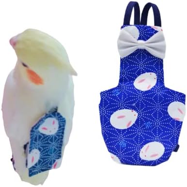 Bird Flight Suits Diapers for Monk Parakeets, Conures, Lovebirds, Cockatiels Flight Suits, Parrot Clothes, Bird Training Nappy Suit Liners Clothes (Small,Deep Blue)