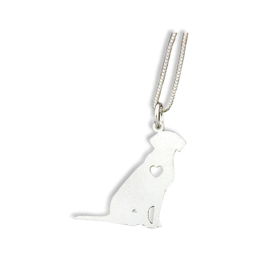 Labrador Retriever engarvable necklace sterling silver dog breeds pendant w/Heart - Love Pet Jewelry Italian chain Women Best Cute Gift Personalized memory gift - Lab 4