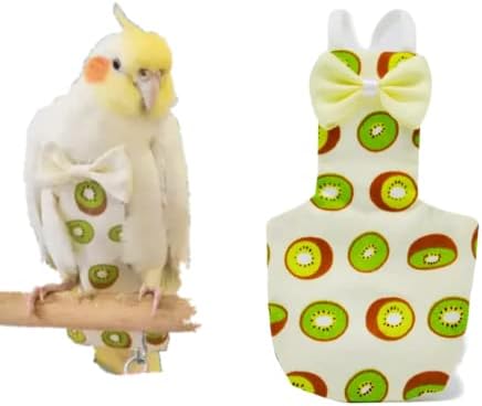 Bird Flight Suits Diapers for Monk Parakeets, Conures, Lovebirds, Cockatiels Flight Suits, Parrot Clothes, Bird Training Nappy Suit Liners Clothes (Large,Green)