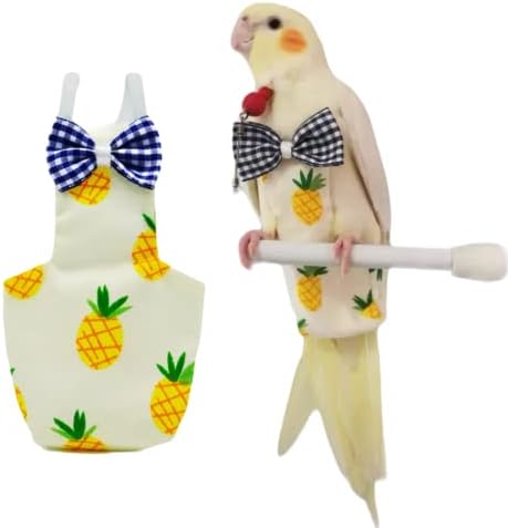 Bird Flight Suits Diapers, Parrot Flight Suits Diapers for Monk Parakeets, Cockatiels Flight Suits, Parrot Clothes, Bird Training Nappy Suit Liners Clothes (Medium,Yellow-C)
