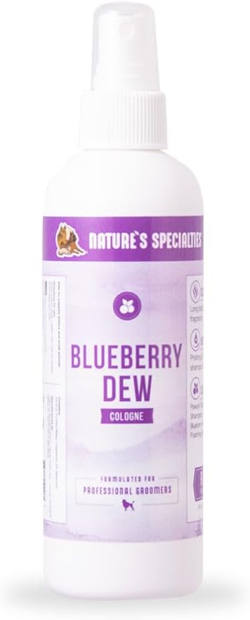 Nature's Specialties Blueberry Dew Dog Cologne for Pets, Natural Choice for Professional Groomers, Ready to Use Perfume, Finishing Spray, Made in USA, 8 oz