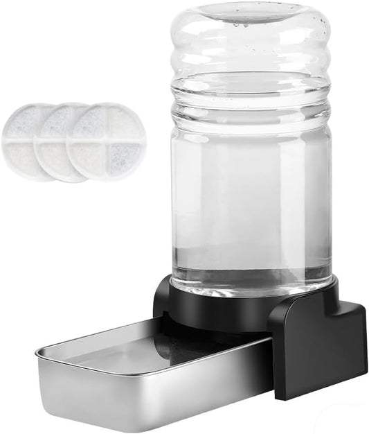 Marchul 1.5 Gallon Cat Water Dispenser, Automatic Gravity Dog Water Feeder, Stainless Steel Large Capacity Cat Waterer for Cats and Small Dogs (3 Filters) 5.7L