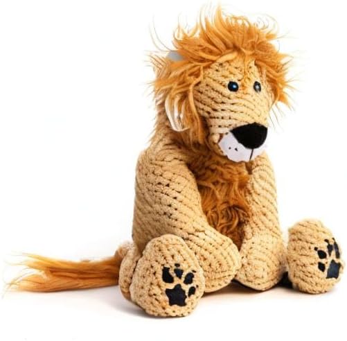 fabdog Floppies Plush Dog Toy - Cute & Durable Squeaky Dog Toys - Best Squeak Toy for Puppies and All Breeds | Ideal Pet Gift| Large Lion