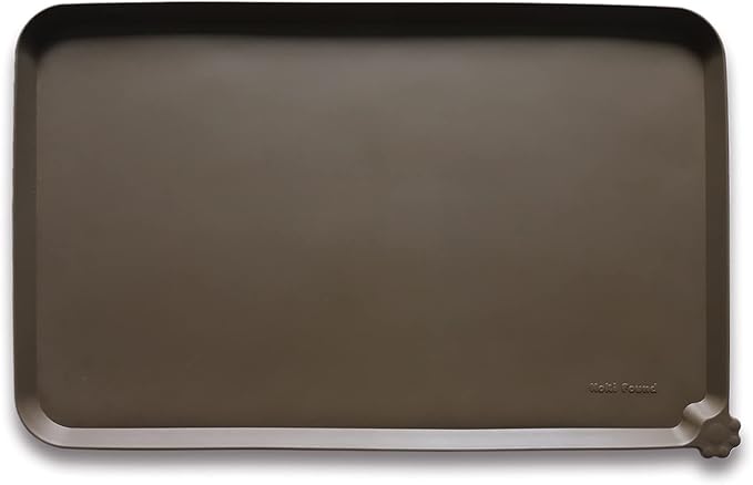 Hoki Found Silicone Pet Food Mats Tray - Non Slip Pet Dog Cat Bowl Mats Placemat - Dog Pet Cat Feeding Mat - Waterproof Dog Cat Food Mats -Pet Water Mats for Carpet - Coffee