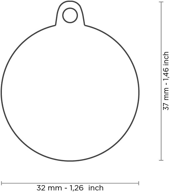 MyFamily Personalized Pet ID Tag Made in Italy, Big Circle The Queen, Free Engraving, Hand Enamelled, Charms Collection