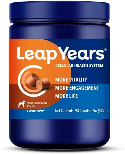 Leap Years Soft Chew Dog Supplement – Supports Healthy Aging, Cognition & Vitality; Veterinarian-Formulated for Brain, Heart & Muscle Health; Powerful NAD Booster & Senolytic Formula, Patent-Pending