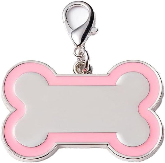 Personalized Dog ID Tags - tag for Dog Collar, pet ID tag, Dogs Tags for Pets, Laser Engraved, Name Tags for Dogs, Dog Tags for Large Dogs, Blank Dog Tags (Bone-Shaped-Large: Pink)