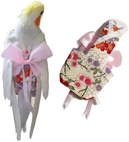 Bird Flight Suits Diapers, Parrot Diapers for Monk Parakeets, Cockatiels, Parrot Clothes Costume, Bird Training Nappy Suit Liners Clothes (Medium,Pink)