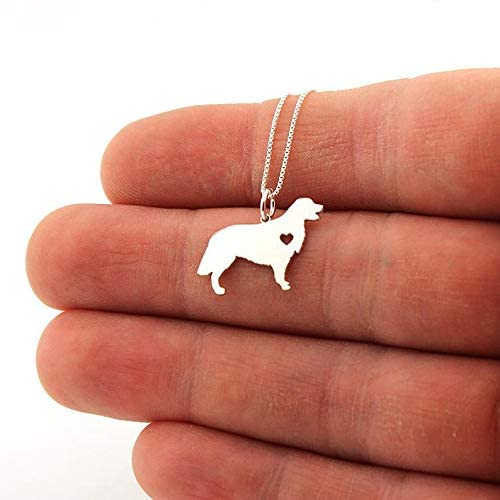Golden Retriever necklace sterling silver dog breeds pendant w/Heart - Love Pet Jewelry Italian chain Women Best Cute Gift Personalized