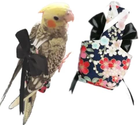 Bird Flight Suits Diapers, Parrot Flight Suits Diapers for Monk Parakeets, Cockatiels Flight Suits, Parrot Clothes, Bird Training Nappy Suit Liners Clothes (Small,Black)