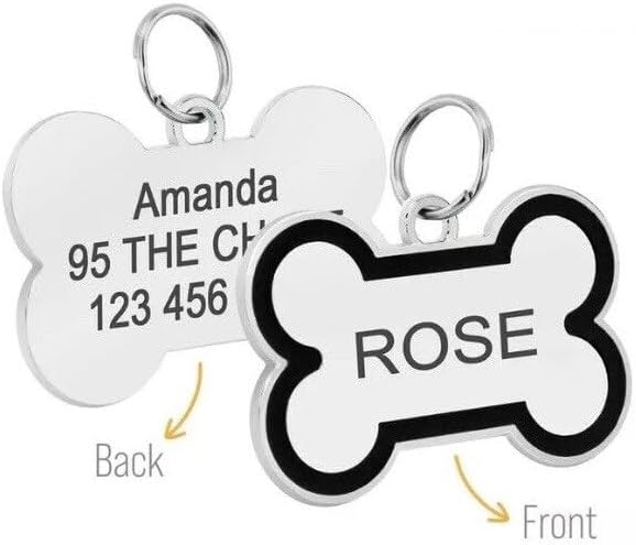 Personalized Dog ID Tags - tag for Dog Collar, pet ID tag, Dogs Tags for Pets, Laser Engraved Dog tag, Name Tags for Dogs, Dog Tags for Large Dogs (Bone-Shaped-Large: Blue)