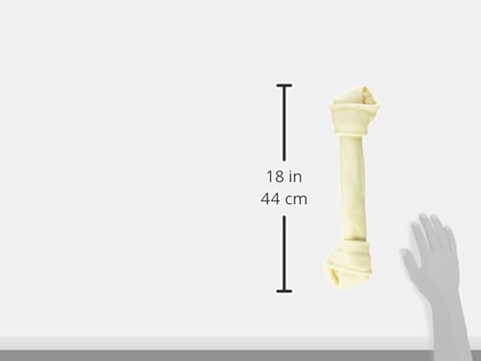 Pet Factory 100% Made in USA Beefhide 15-17" Knotted Bone Dog Chew Treat - Natural Flavor, 1 Count/1 Pack