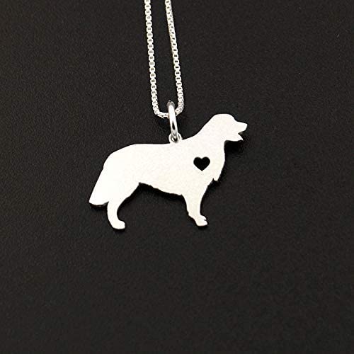 Golden Retriever necklace sterling silver dog breeds pendant w/Heart - Love Pet Jewelry Italian chain Women Best Cute Gift Personalized