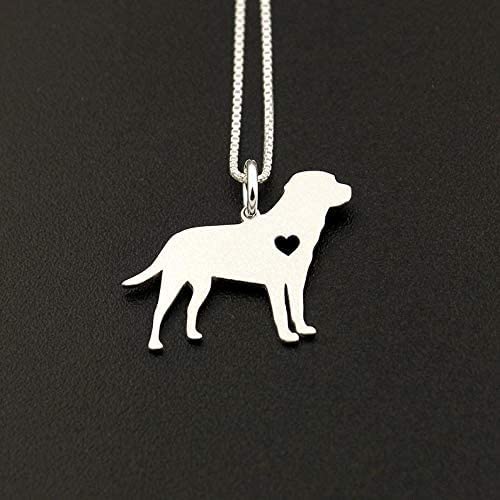 Labrador Retriever necklace sterling silver dog breeds pendant w/Heart - Love Pet Jewelry Italian chain Women Best Cute Gift Personalized - Lab 2