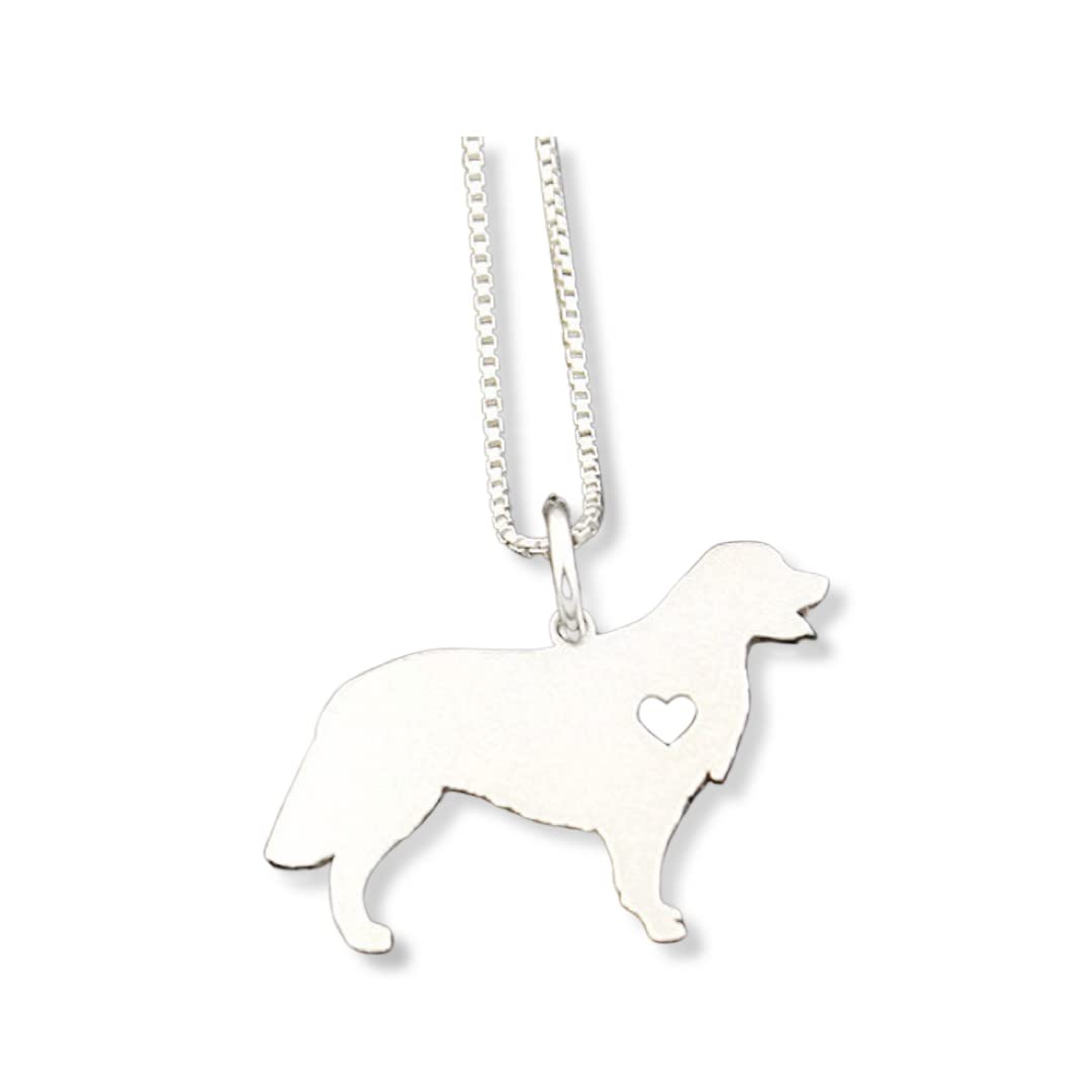 Golden Retriever necklace sterling silver dog breeds pendant w/Heart - Love Pet Jewelry Italian chain Women Best Cute Gift Personalized