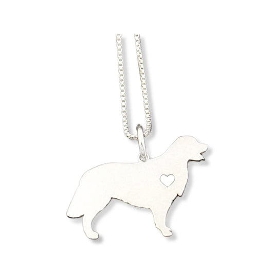Golden Retriever necklace sterling silver dog breeds pendant w/Heart - Love Pet Jewelry Italian chain Women Best Cute Gift Personalized