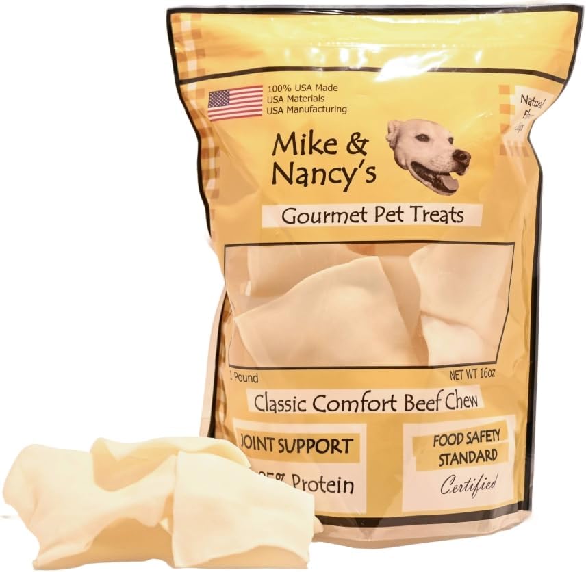 Mike & Nancy's Gourmet Pet Treats Classic Comfort Beef Chew Chips, 85% Protein Dog Treats, 16 oz, USA Made