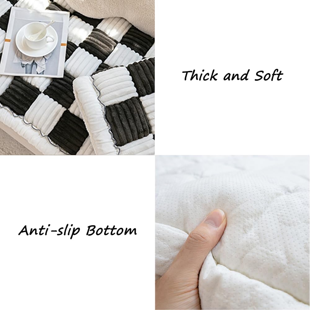 Couch Cover for Dogs Washable, Sofa Cover Protector, Couch Covers for 3 Cushion Couch Sofa Pet Friendly, Soft, Non Slip (27.6 x 82.7 Inch, Black)