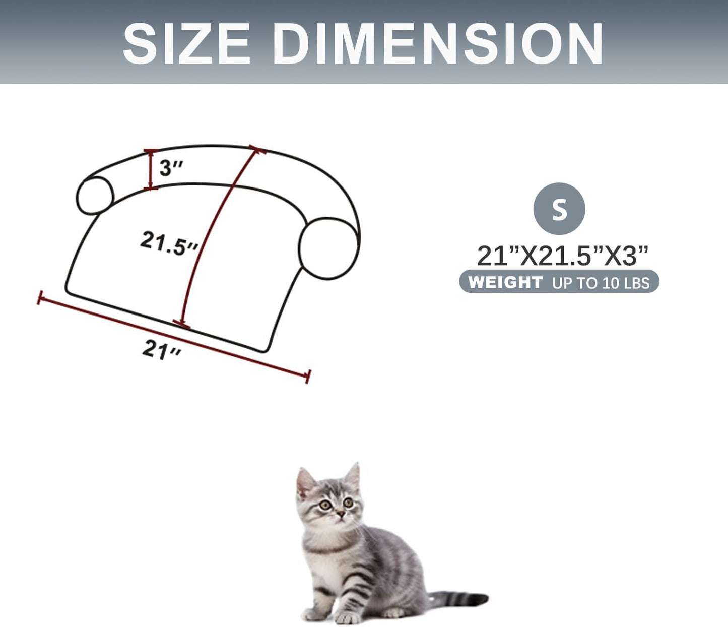 Calming Dogs/Cats Bed Mats, Dog Pad Washable Removable Couch Cover, Plush Long Fur Mat for Pets, Waterproof Lining, Perfect for Small, Medium and Large Dogs and Cats (Gradient Gray, 21"x21")