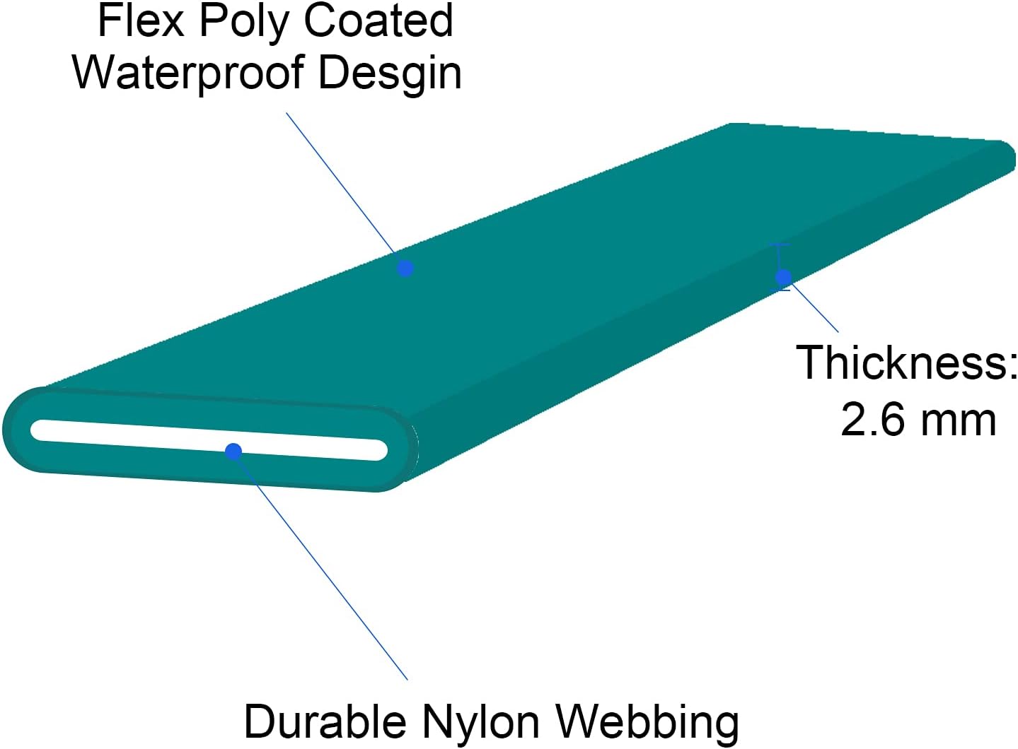 Long Dog Leash Waterproof Recall Training Lead Outdoor Long Line Great for Training, Beach, Play, Camping, or Backyard