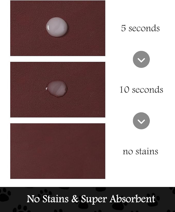 Pet Feeding Mat-Absorbent Dog Mat for Food and Water Bowl-No Stains Quick Dry Water Dispenser Mat-Dog Accessories Pet Supplies-Bowl for Messy Drinkers（RED,23"x34"