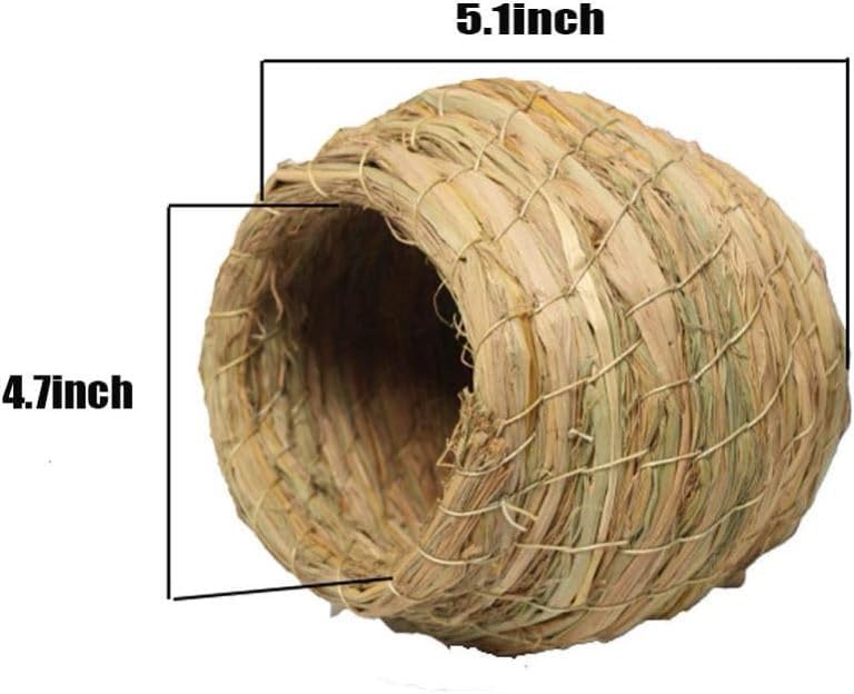Hamiledyi Bird Nest Grass Bird Hut Outdoor Hanging Birdhouse Canary Nest Chickadee House Wren Nest Fiber Roosting Pocket for Parakeet Parrot Cockatiel Finch