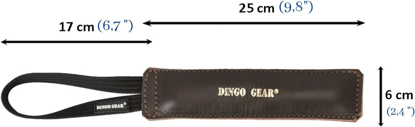 Dingo Gear Brown Grain Leather Dog Toy for bite Training, Handmade for Strong Dogs, 10in 0.13 kg