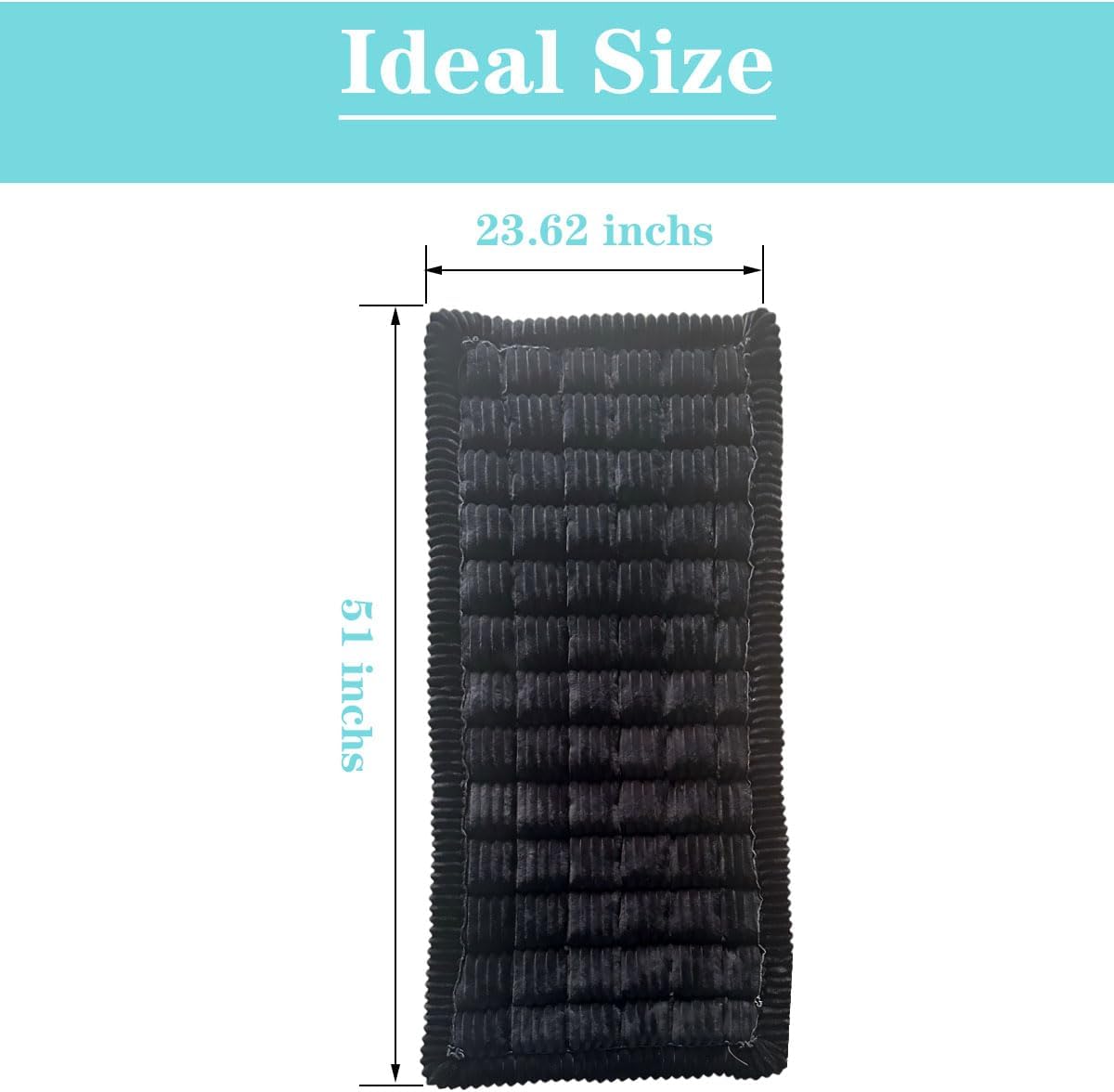 Backseat Pet Bed Mat, 23.62 inch x 51 inch. Anti Slip Pet Travel Dog Bed，Plaid Dog Bed for Car Back Seat, Custom Fit for Backseat Extenders and Seat Covers (Black, 1)