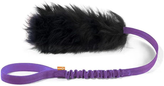 HOWGO Dog Rope Toy,Dog Bungee Chaser Toy 100% Sheepskin,Sheep Smell Tug Toy for All Breeds (Purple, Long Without Ball)