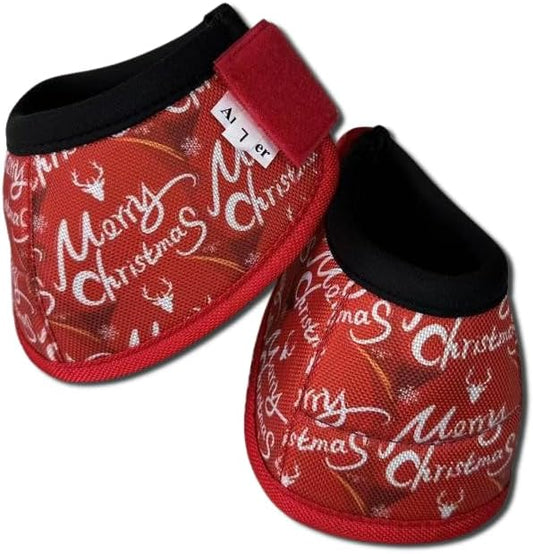 Horse Bell Boots Overreach Bell Boots for Horses Protective Hoof Ballistic Protection 2 Counts (ChristmasRed, Medium)