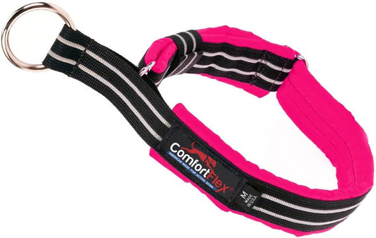 ComfortFlex Martingale Dog Collar - Made in The USA - 1.5" Wide, Reflective, Adjustable, Fully Padded Nylon, Gentle Control, Escape-Proof, Limited Slip Design, Medium, Hot Pink