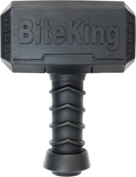 Natural Rubber Dog Toys for Large Aggressive Chewers - Lifetime Replacement - Indestructible Fetch Treat Toy for Large Dogs - Durable Hammer Dog Chew Toy for Super Chewer, Black