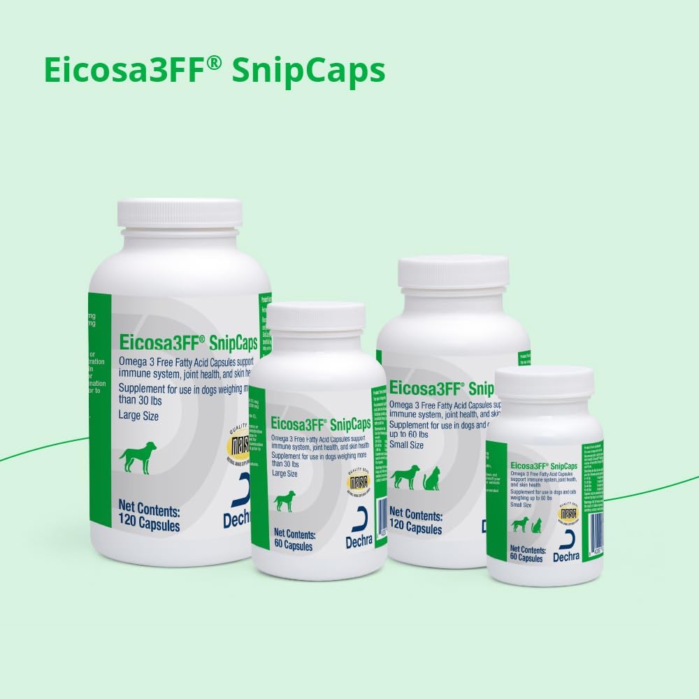 Eicosa3FF SnipCaps Omega 3 Free Fatty Acid Capsules for Dogs - Large, 60 ct