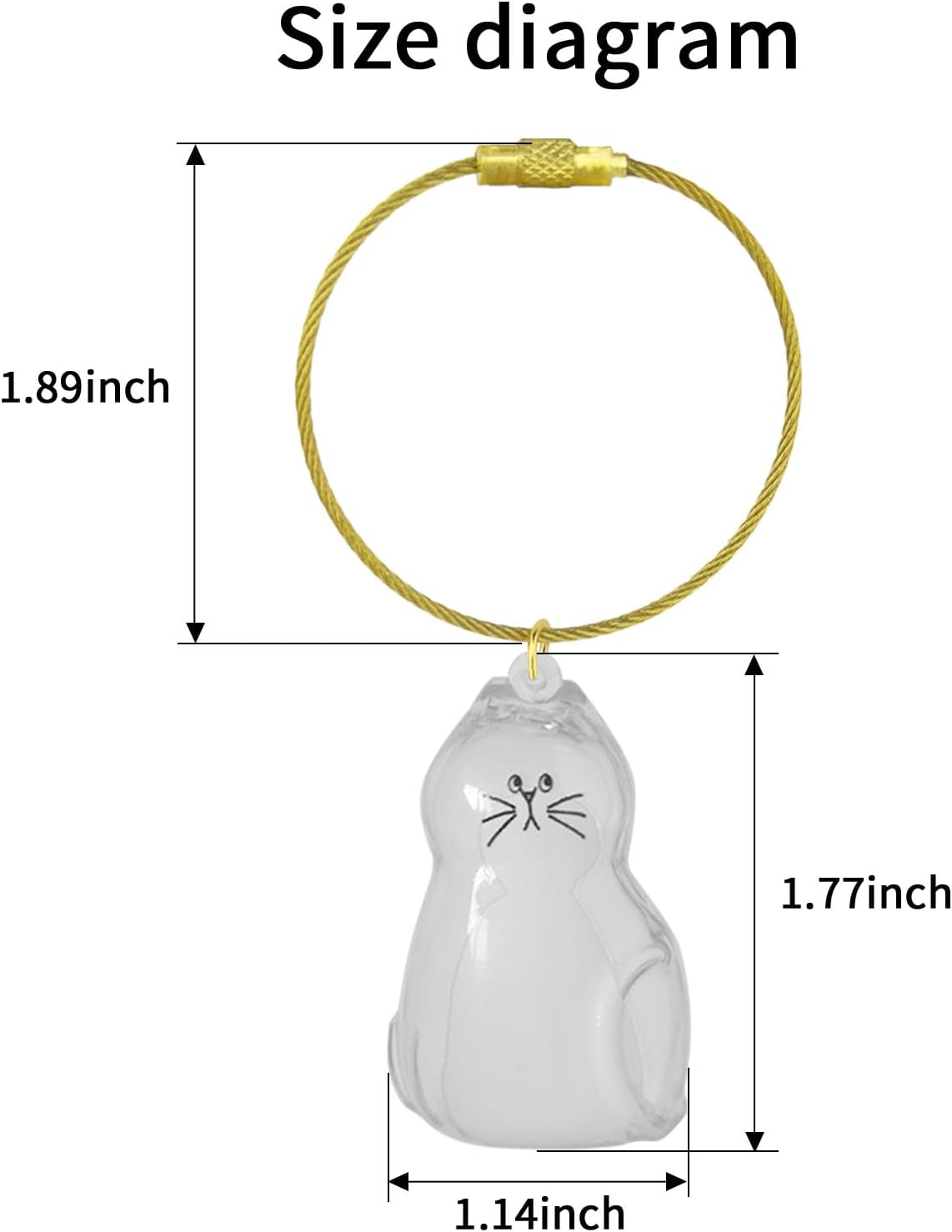 Cat Hair Keychain, 2Pcs Cat Hair Storage Bottle，Pet Fur Keepsake,Pet Hair Storage/Memorial Keychain,Cute Pet Memorial Gifts,[A Model]