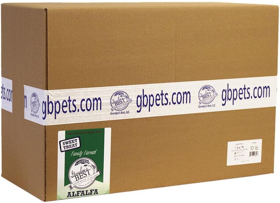 Grandpa's Best Alfalfa Hay for Rabbits, Guinea Pigs, Chinchillas, Hamsters & Gerbils, 10lb Loose Boxed