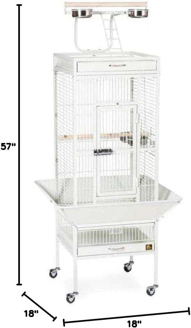 Prevue Hendryx 3151C Pet Products Wrought Iron Select Bird Cage, Chalk White,18'' x 18'' x 57''
