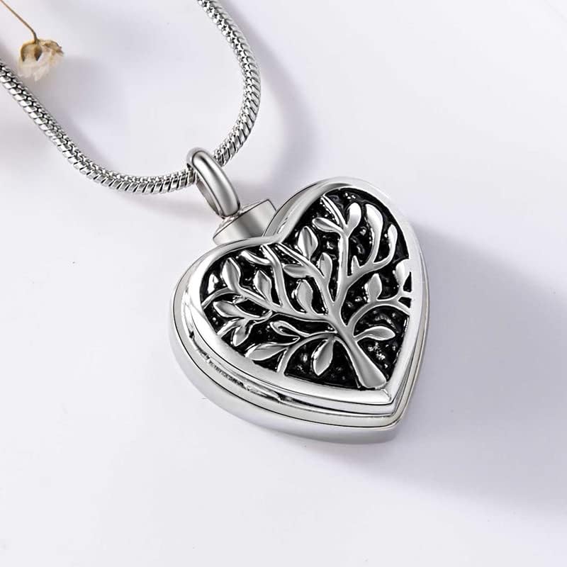 Farfume Personalized Pet Urn Necklace for Dog Cat Ashes Cremation Pet Memorial Customized Photo Text Engraving Pendant Keepsake Funeral Jewelry