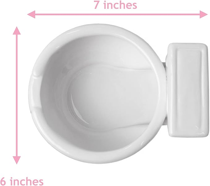 Toilet Shaped Bowl for snacks, pet food dish, cereal, water, ramen - 7 inches