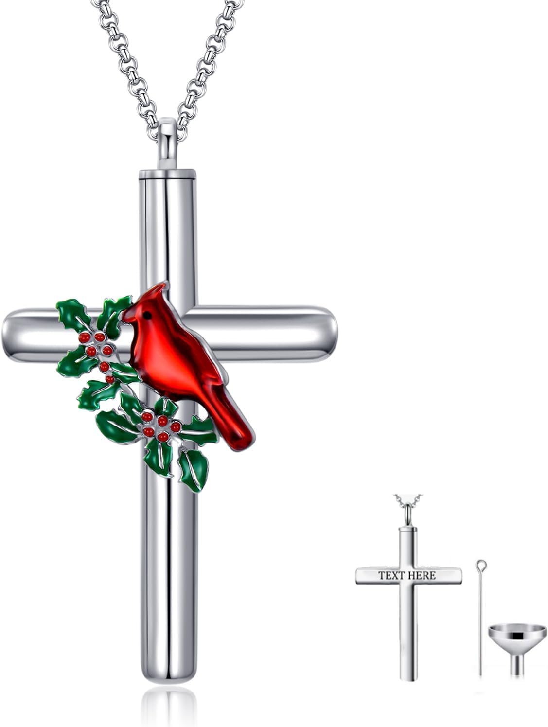 Cross Urn Necklace for Ashes 925 Sterling Silver Cremation Jewelry with Funnel Filler Kit Ashes Necklace for Human Women Girl Pets