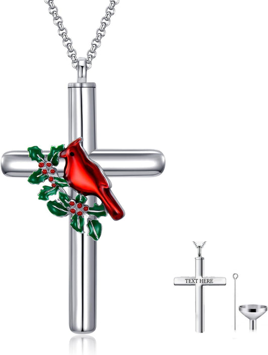 Cross Urn Necklace for Ashes 925 Sterling Silver Cremation Jewelry with Funnel Filler Kit Ashes Necklace for Human Women Girl Pets