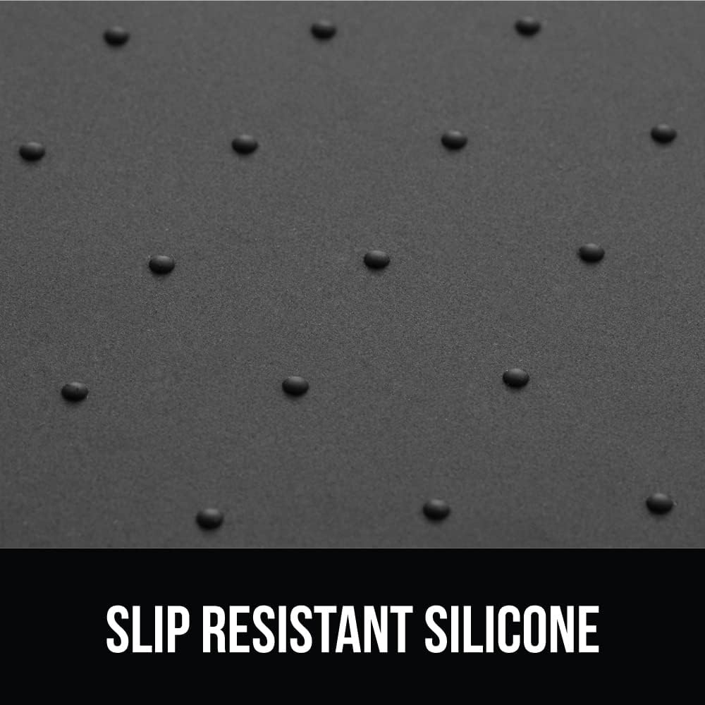 GORILLA GRIP 100% Waterproof Raised Edge BPA Free Silicone Pet Feeding Mat, Dog Cat Food Mats Contain Spills Protects Floors, Placemats for Cats and Dogs Water Bowl Pets Accessories 18.5x11.5 Charcoal