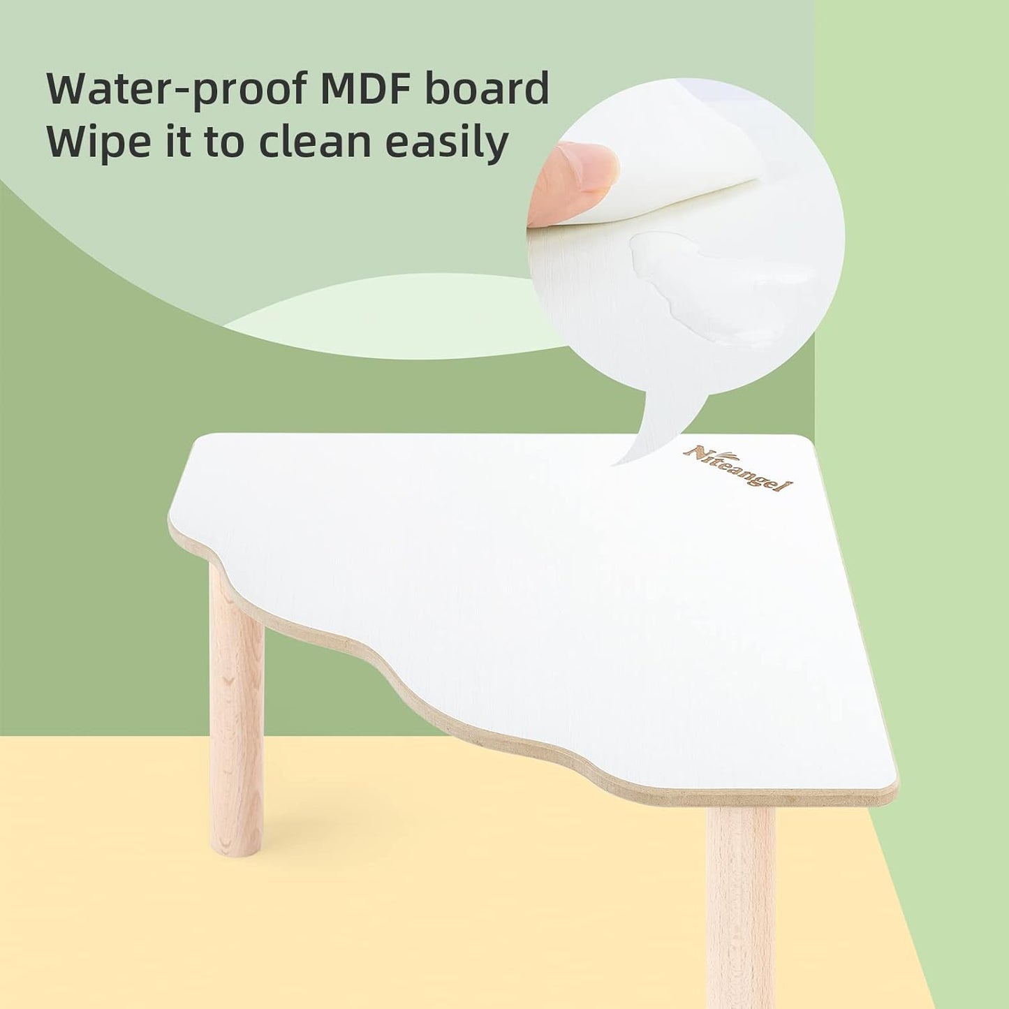 Niteangel Hamster Play Wooden Platform for Dwarf Syrian Hamsters Gerbils Mice Degus or Other Small Pets (Triangle - 5.9'' Height, White)