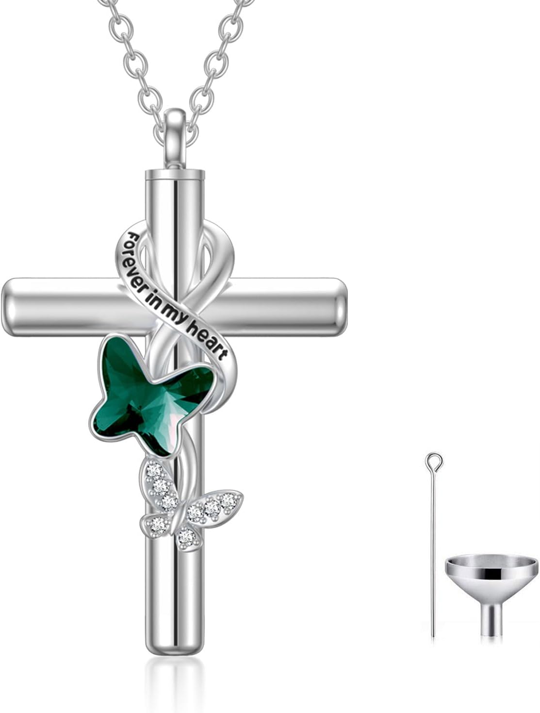 Cross Urn Necklace for Ashes 925 Sterling Silver Cremation Jewelry with Funnel Filler Kit Ashes Necklace for Human Women Girl Pets