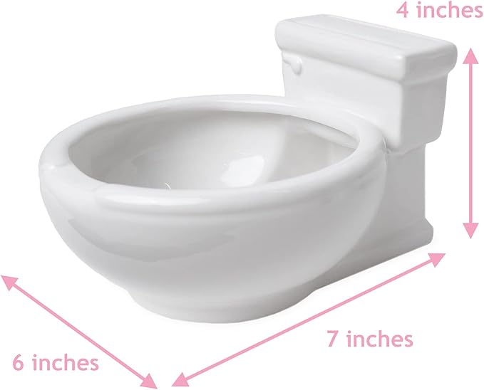 Toilet Shaped Bowl for snacks, pet food dish, cereal, water, ramen - 7 inches