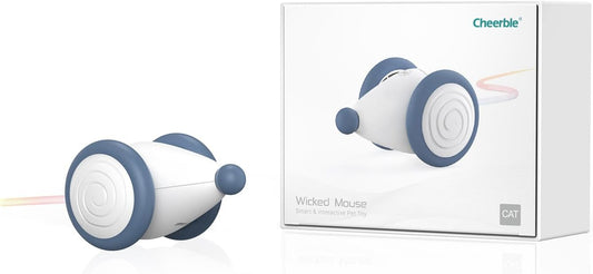 Cheerble Interactive Cat Toys for Indoor Cats, Automatic Cat Toy with LED Lights, Wicked Mouse Toys, Kitten Toys, Pet Toys, Smart Electric Cat Toy, USB Rechargeable, Auto On/Off… (Blue)